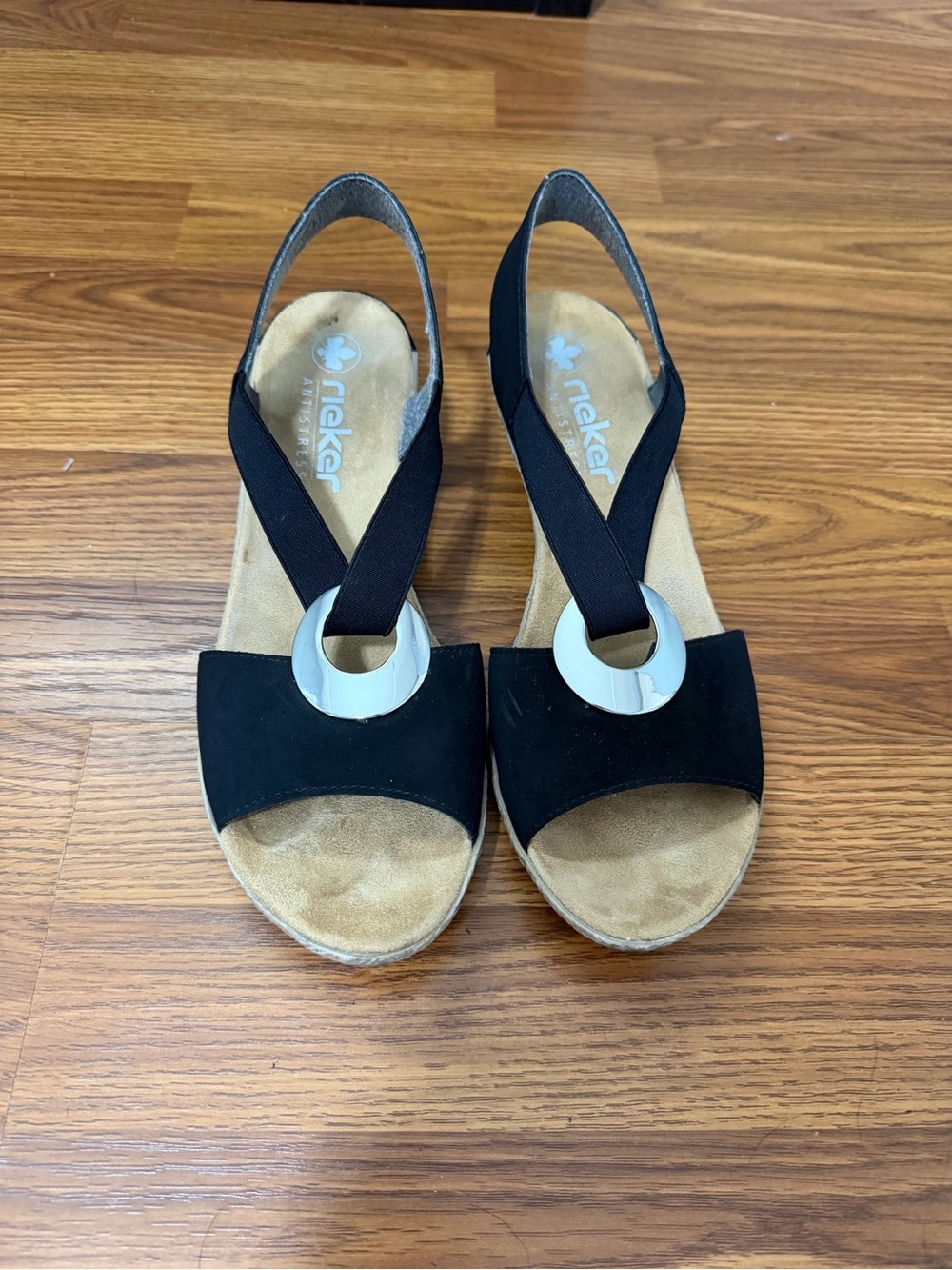 Rieker Fanni H6 Wedge Slingback Island Comfort Sandals Size 9 (40)